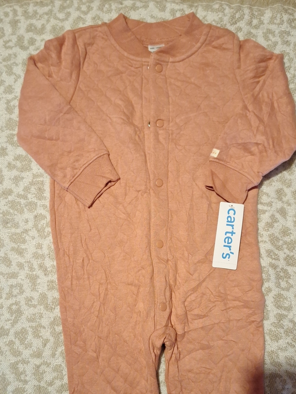 Carter's Mauve Quilted Footed One-Piece Baby Pajamas